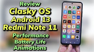 Review OF New ClaskyOS Android 13 ON Redmi Note 11 اردو हिन्दी