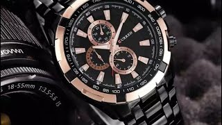 Curren 8023 black gold jam tangan pria