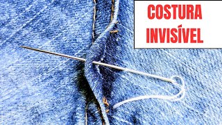 TUTORIAL de Como Costurar Calça Jeans à Mão. Como Fazer Costura INVISÍVEL em Calça Jeans