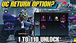 NEW BONUS PASS RP  | UC RETURN OPTION  BONUS PASS PUBG MOBILE/BGMI