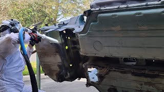 Watch us DRY ICE CLEAN this Porsche backdate project car on a rotisserie!