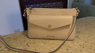 Michael Kors Maisie Medium Pebbled Leather 3-in-1 Crossbody Bag in Buff Multi unboxing