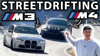 M3 G80 vs. M4 G82 STREETDRIFTING ON EUROPEAN MOUNTAINROADS - CRAZY HIGHSPEED SLIDES AND SOUND