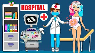 PAPER DOLLS DRESS UP 👗 MOM'S AND DAD'S STORY IN HOSPITAL 🏥   QUIET BOOK  HARLEY QUINN STYLE ❤️