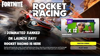 I DOMINATED in Ranked on Rocket Racing Launch Day in Fortnite!