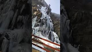 waterfall in Gulmarg during winters