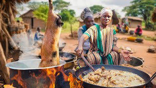 Watch As This African Family Prepares Mouthwatering Organic #pork  And Rice  Lunch In Their Village!