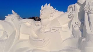 Magnificent snow scenery, sculptures dazzle visitors in NE China