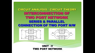 Interconnection of two port network | Series  & Parallel connection of two port network