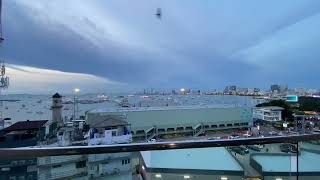 Bali Hai Pier and Pattaya Bay view from Hotel in Pattaya City, Chonburi, Thailand