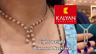 Kalyan Jewellers Light weight Diamond Necklace Designs with Price/Diamond Necklace Designs/Deeya