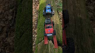 RC Car pulling another RC car over the tree obstacle #rc #rccar #rccars