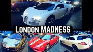 LONDON CAR MADNESS !!! Bugatti Veyron, GOLD Ferrari 458, SLR McLaren etc. | VLOG 9