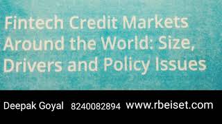 FRM PART 2 CURRENT ISSUES 2021 EXAM READING 94 FINTECH CREDIT MARKET