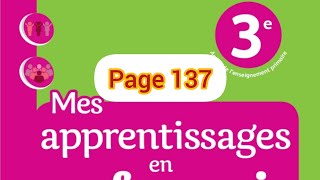 Page 137. Mes apprentissages en français 3AEP