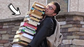 Returning a lot of Library Books Prank