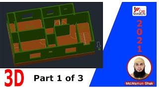 3D FLOOR PLAN । How to make 3D Floor Plan in AutoCAD : Part 1 of 3 । A Complete Tutorial in Bengali