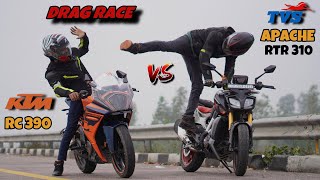 tvs apache rtr 310 vs ktm rc 390 gen-2 | top end race  | shocking results 😱