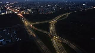 Šiaurinė arterija [vakarinis aplink.-ukmerges g. sankryza]. Vilnius. Traffic. Lithuania. Dji mini 2