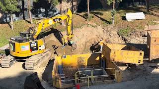 Drain pipe excavation and Catch Basin concrete pour, 9/9/2023