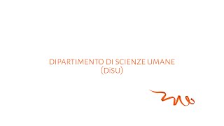 Il Dipartimento di Scienze Umane - DiSU