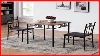 Great product -  VECELO 3-Piece Kitchen Dining Room Table Set for Small Spaces, PU Padded Chairs, Re