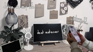 Days In My Life 🧸🌱 |  desk makeover, iphone 13 accesories, food & studying ♡