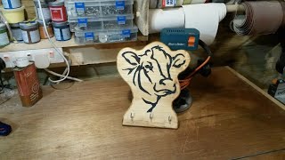 making a cow key rack