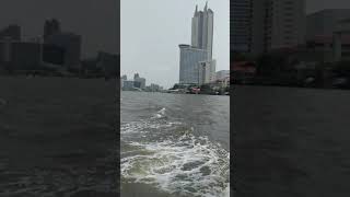 Fastboat transit on Chao Phraya River, Bangkok 03-2019