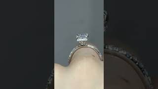 2.4ct Emerald Cut Diamond 1 Row Engagement Ring - "Madison"