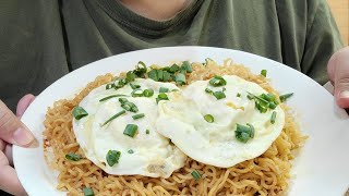 Instant Noodles (Pancit Canton) with Eggs MUKBANG | ASMR (Eating Sounds)