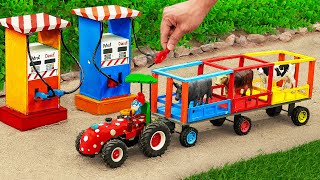 Top diy tractor making mini double petrol pump | rescue heave tractor run out of gas | DIY Mini