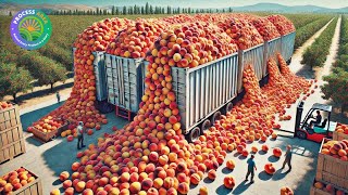 How Factories Process Millions of Peaches - Inside the Canned Peaches Mega Factory