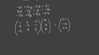 Solving Equations using matrices