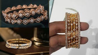 Gold Bangles Design With Diamonds || Latest Gold Bangle Designs 2021