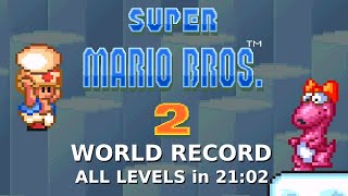 ALL LEVELS Speedrun in 21:02 • Super Mario Bros. 2 (SNES) [FORMER WORLD RECORD]