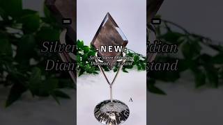 NEW! Stunning Silver Sheen Obsidian Diamonds on a stand | #crystals #healingcrystals #crystalshop