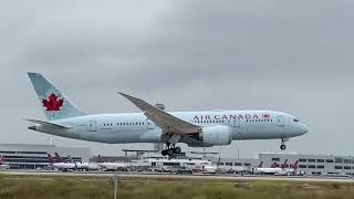 Air Canada Boeing 787-8 landing at Los Angeles International Airport KLAX runway 24R from Toronto