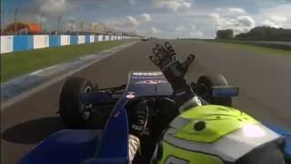 Enzo Bortoleto's flip, BRDC British F3 2016 at Donington Park