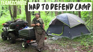 Atv overland solo camping in heavy storms with tiny trailer  i had to defend my camp