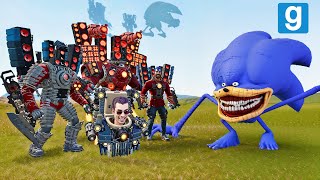 SHIN SONIC THE TAPES VS TITAN SPEAKERMAN GMAN SKIBIDI TOILET BOSS in Garry's Mod!