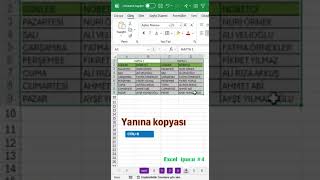 Excel yanına kopyalama CTRL+R #excel #shorts #exceltips