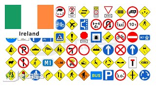 Traffic-Road Signs in Ireland (Dublin, Belfast, Cork, Limerick, Galway, Derry) | English Vocabulary