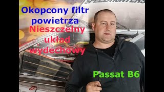 Okopcony filtr powietrza nieszczelny układ Passat