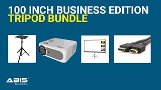 100" Tripod Projector Screen & Projector Bundle for Business - Complete Set