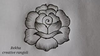 beautiful rose flower rangoli (5*3) | latest poo kolam | trending kolangal @rekhacreativerangoli