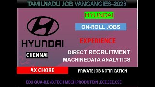 HYUNDAI   Machinedata analyties   ON ROLL JOBS  Jobs 2023