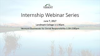 6 7 14 Internship Webinars for Hiring Managers  Landmark College and VBSR