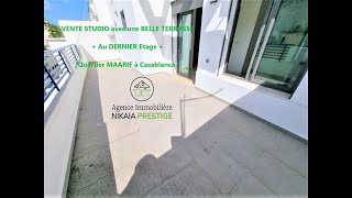 Vente Beau Studio avec 29 m² de TERRASSE, DERNIER Etage, Quartier Maarif à Casablanca