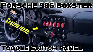 Custom Porsche toggle switch control panel - 986 Boxster racecar track build toggle switch board